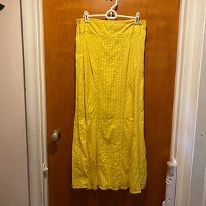 Talbots yellow eyelet long skirt size 8